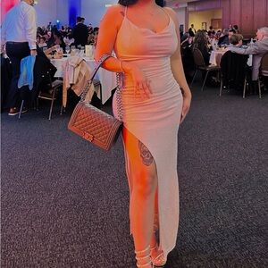 Elegant Cream Evening Gown